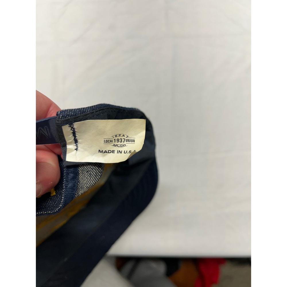 Vintage SMWIA Union Made Denim Snapback Hat Show Me The Label Made in USA Blue - Picture 5 of 8